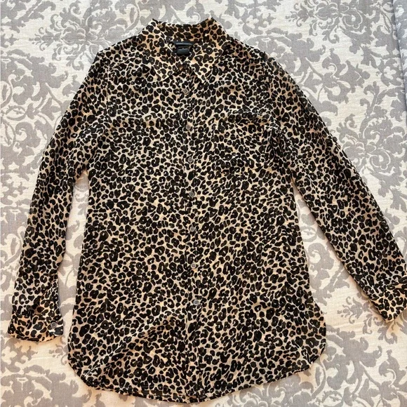 Moda International Sheer Leopard Print Button Down Shirt - Picture 2 of 4